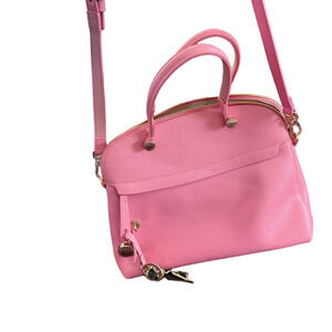 Furla Vibrant Pink Satchel with Gold Details